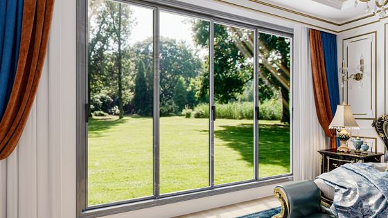 Puertas de vidrio correderas horizontales de aluminio de doble acristalamiento Freno térmico insonorizado