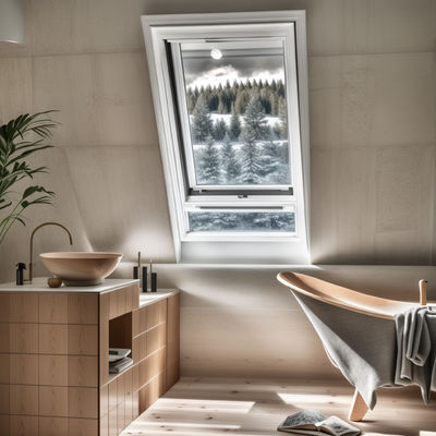 Cuadro de la ventana de aluminio elegante y colgado de la parte superior.