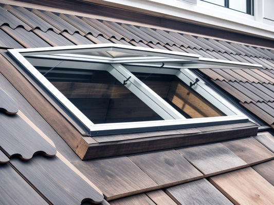 Ventana de aluminio con tapa colgada hacia afuera, impermeable y insonorizada