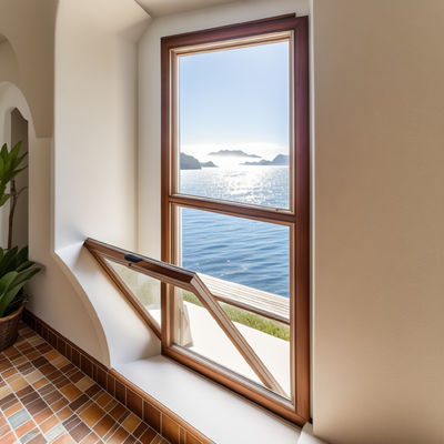 Casas de aluminio con ventanas de fondo colgadas con apertura hacia adentro / hacia afuera