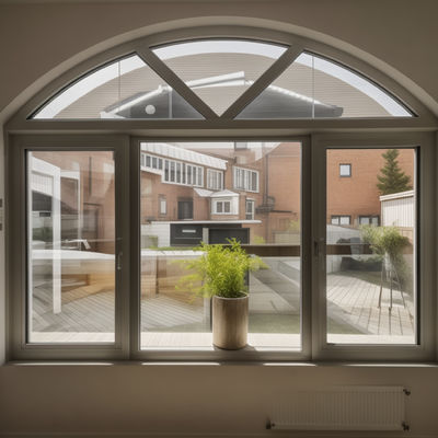 Ventanas de vidrio pintado a medida Ventanas de aluminio fijas colgadas
