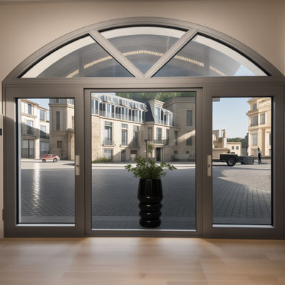 Ventana de aluminio de vidrio doble insonorizado con carcasa en el fondo