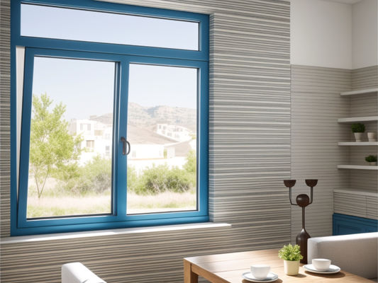 ODM Anodizante arquitectónico de aluminio Casement Ventana Abajo colgado Apertura
