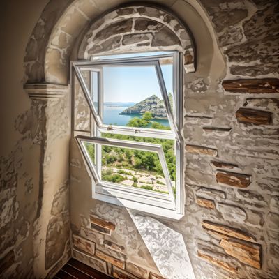 8 mm de vidrio de fondo colgado ventana de casado de aleación de aluminio personalizable