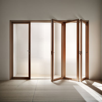 Panel de ventanas plegables de aluminio aislado térmicamente Ventanas de cristal acordeón