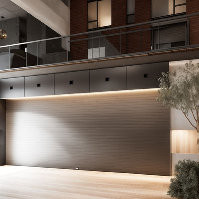 Puertas rodantes de aluminio moderno de plata para edificios comerciales