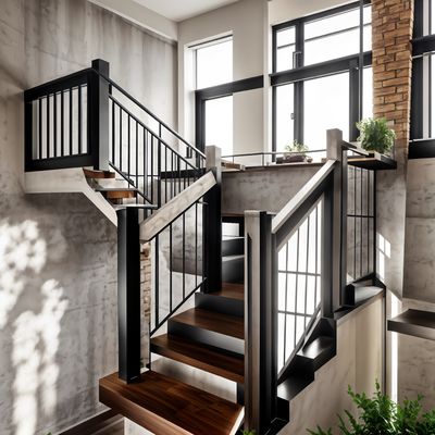 Resistencia a la corrosión de las cercas de escaleras de aluminio para interiores comerciales
